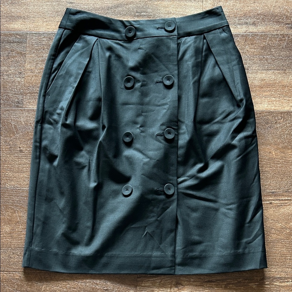 Banana Republic Black Double-Breasted Pencil Skirt